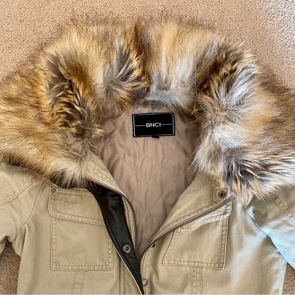 BNCI Utility Style Cargo Coat with Faux Fur - Picture 3 of 10